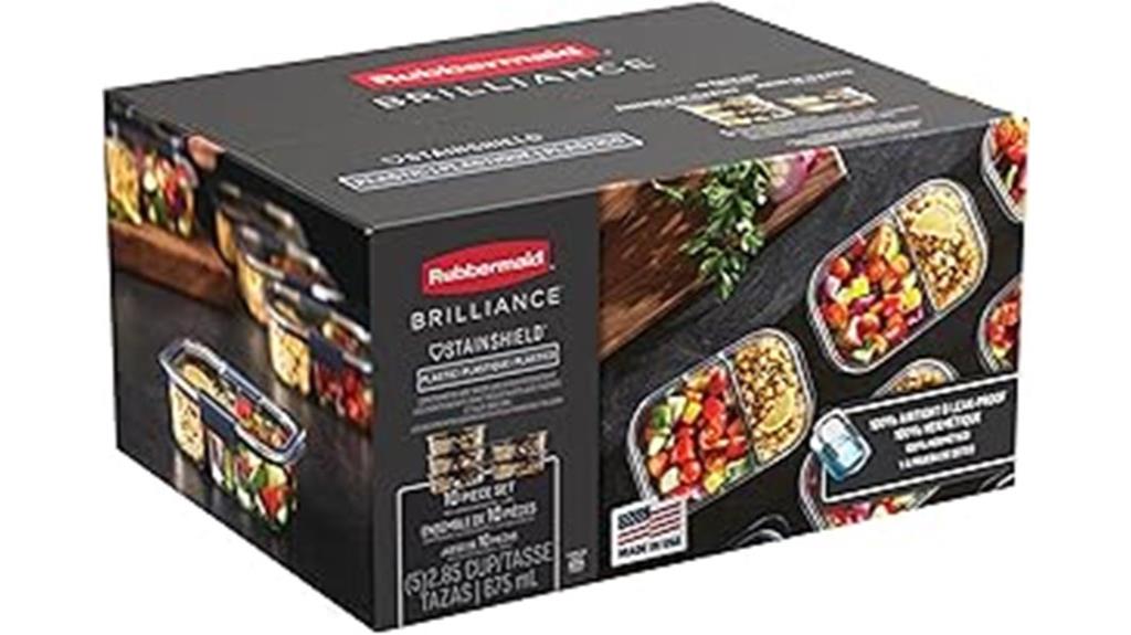 five pack meal prep containers