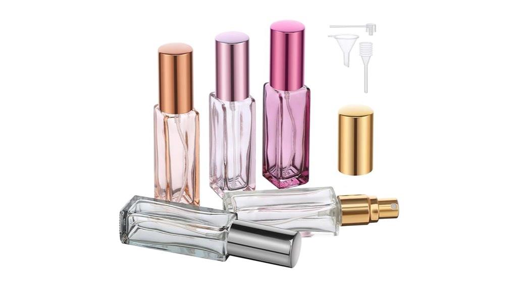 five perfume refill bottles