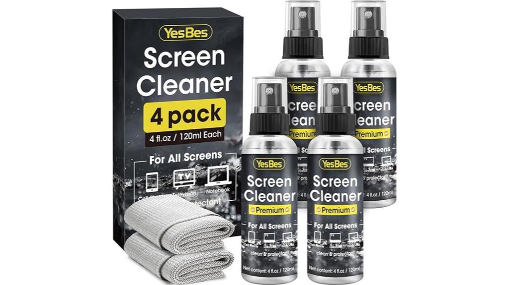 four pack screen cleaning