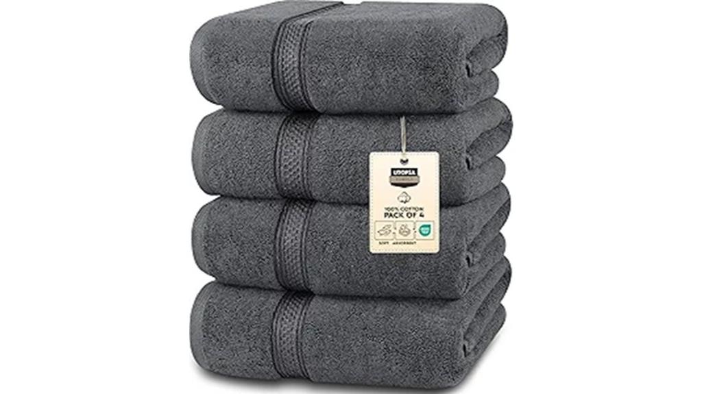 four premium bath towels