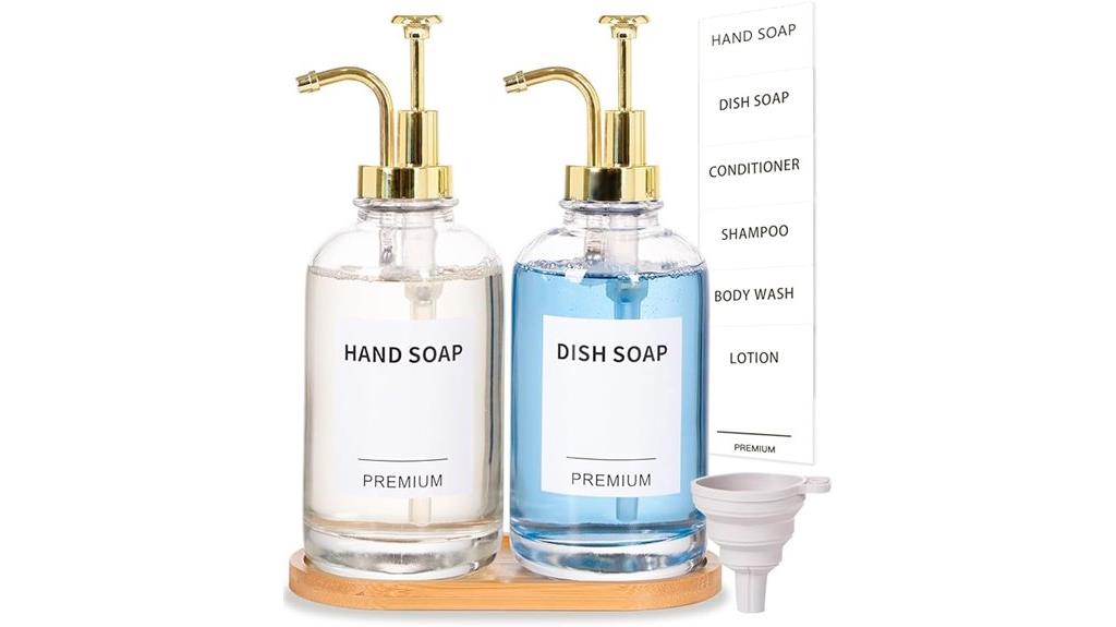 gold 18oz soap bottles