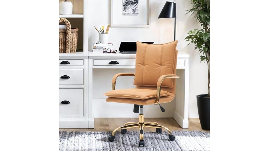 golden legged leather chair
