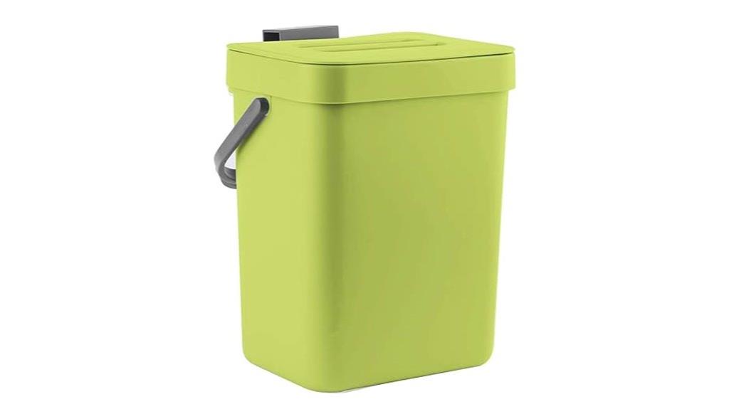green kitchen food bin