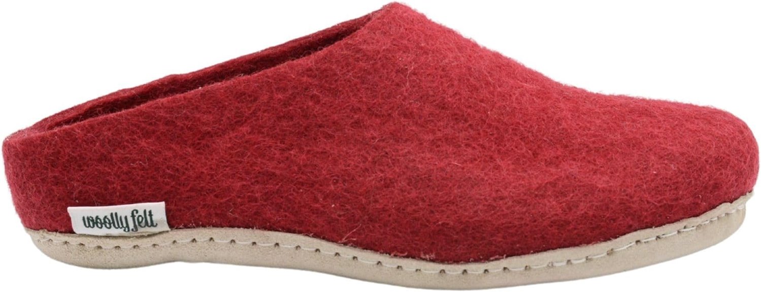 handcrafted maroon slippers