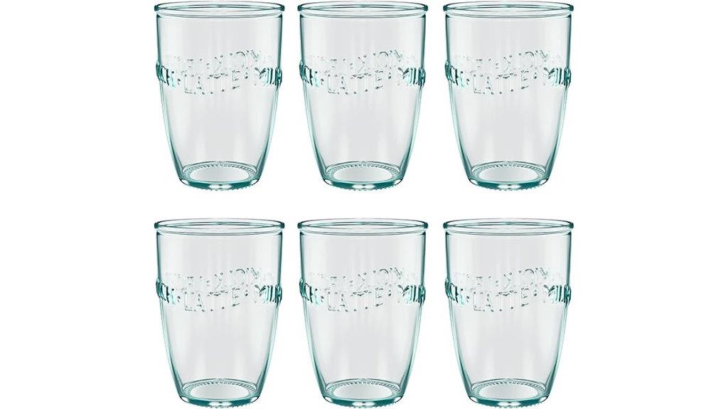 italian recycled milk glasses