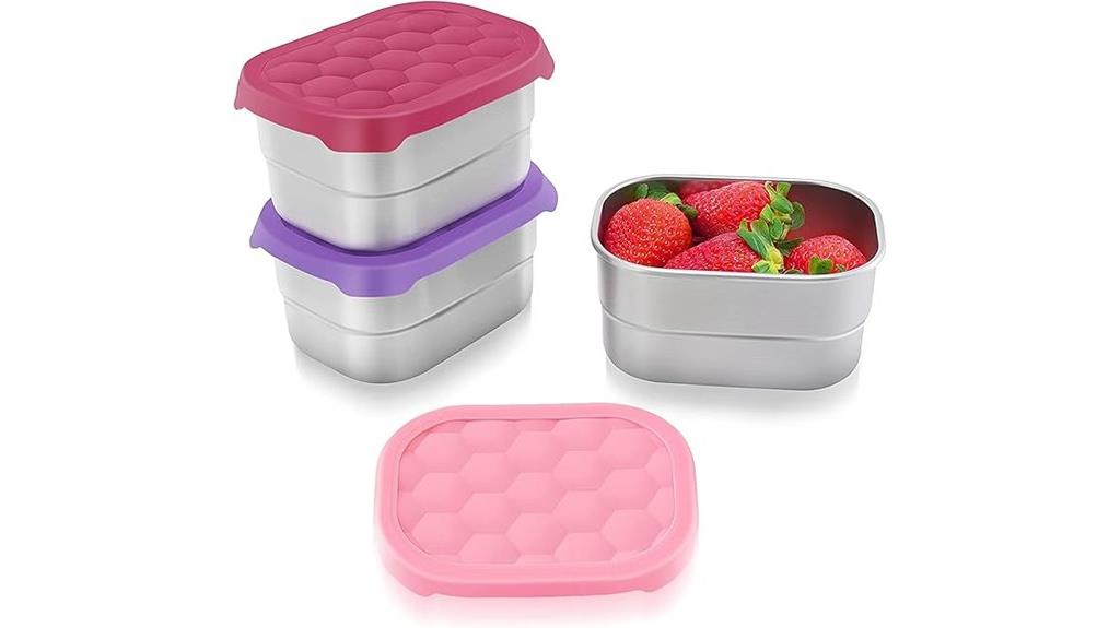 kids stainless steel snack containers