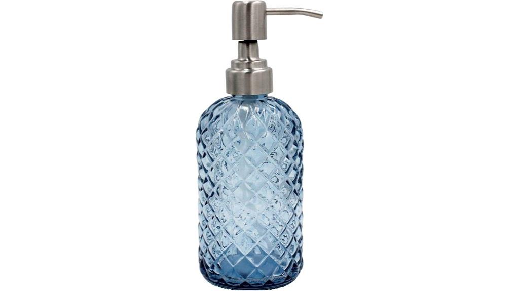 large glass soap dispenser