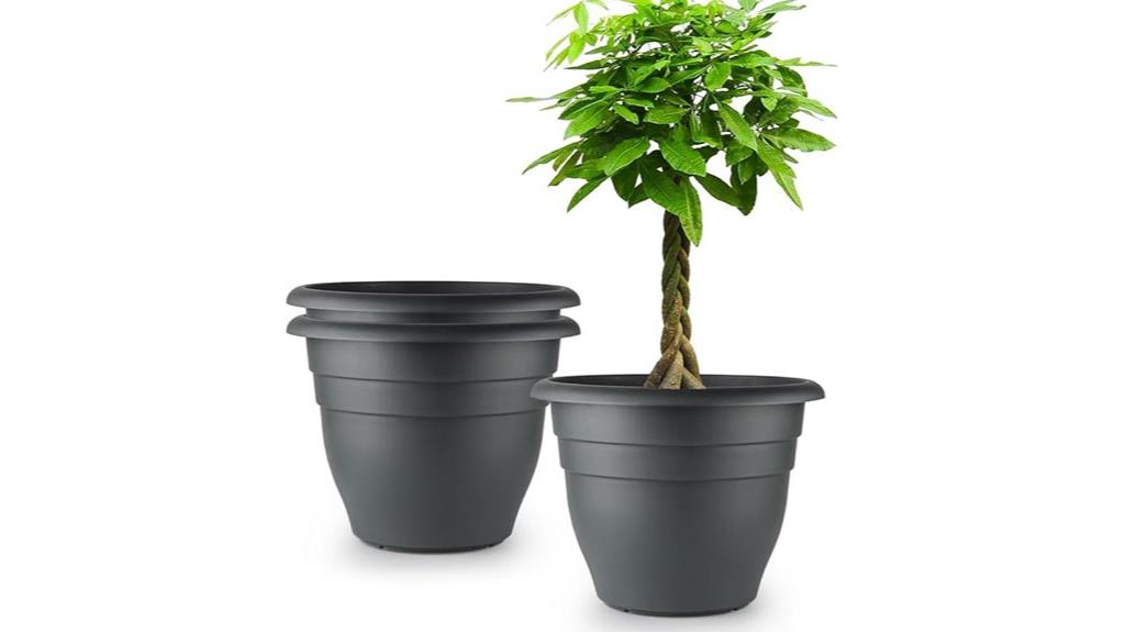 large gray outdoor planters