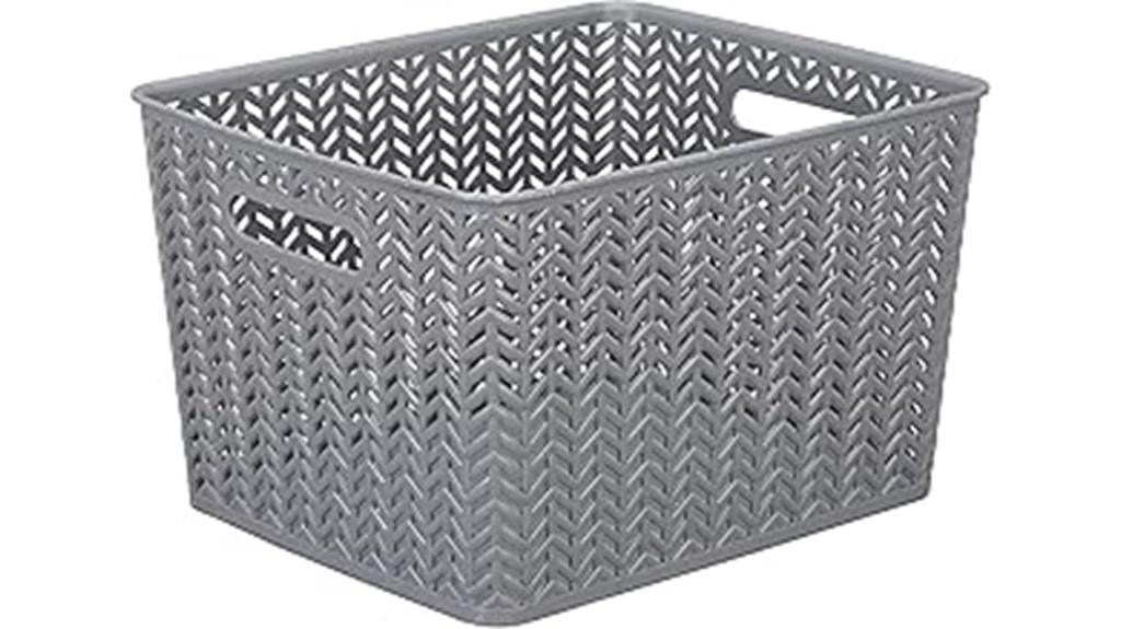 large herringbone storage bin