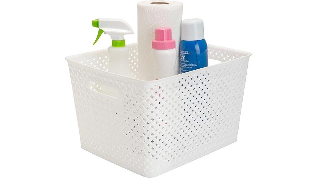large resin wicker tote
