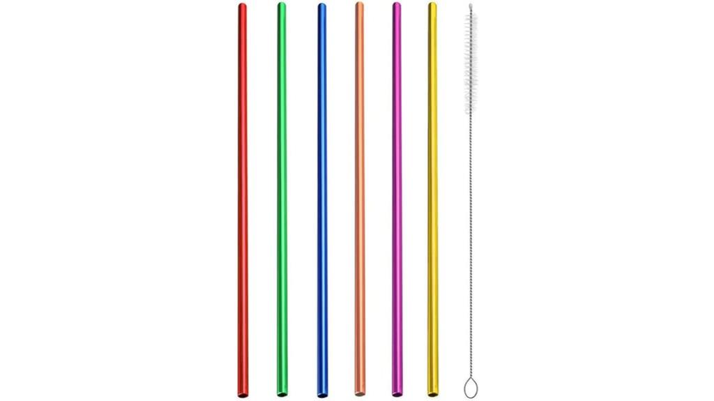 metal straws with cleaning brush