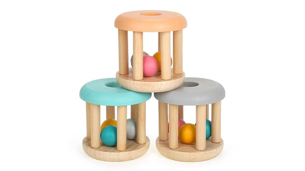 natural wood rattle toy