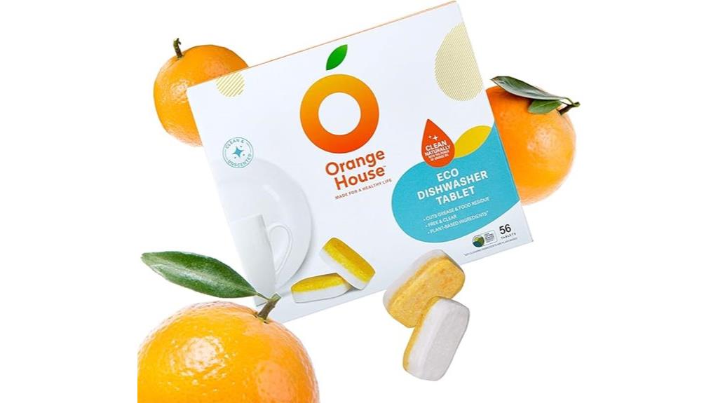 orange plant based dishwasher tabs