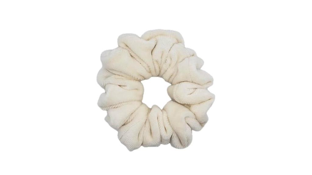 organic ivory velvet scrunchies
