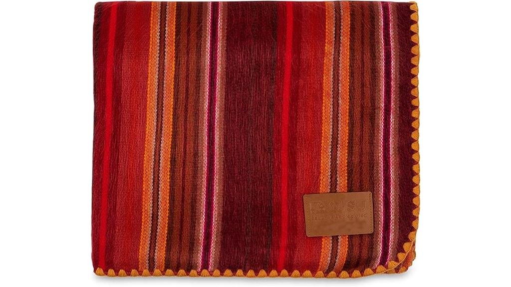 pink red alpaca blanket