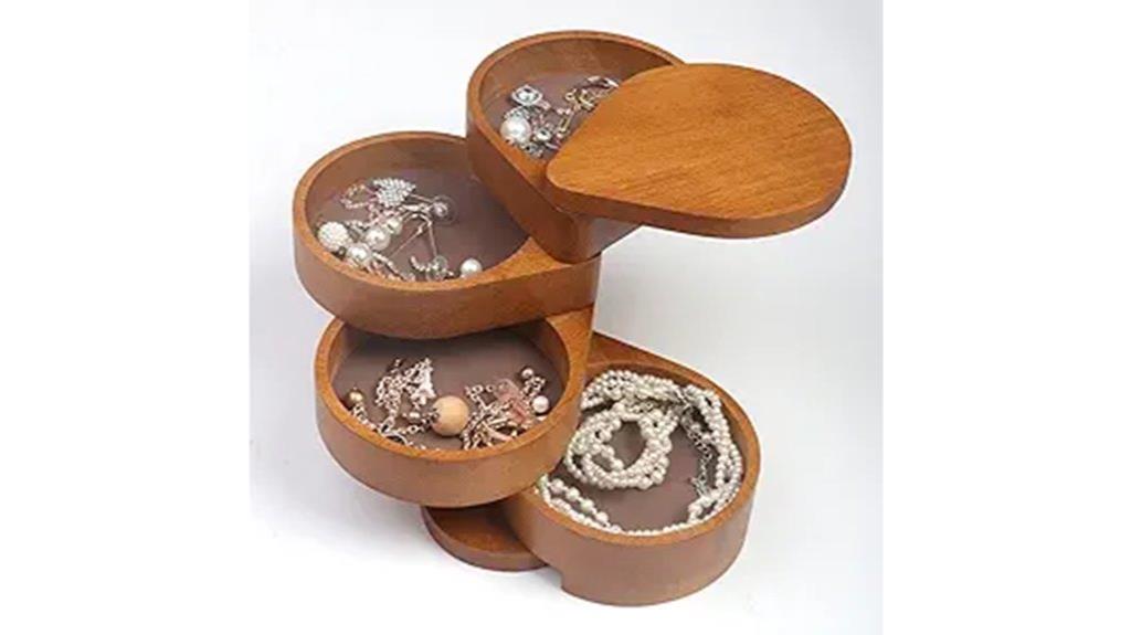 portable wooden jewelry organizer