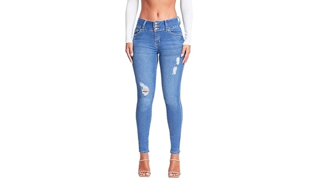 recycled high rise skinny jeans