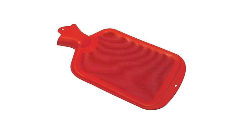 red rubber hot water bottle