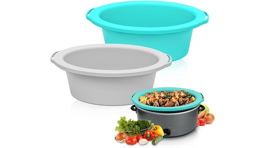 reusable grey mint slow cooker liners