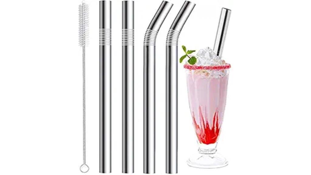 reusable stainless smoothie straws