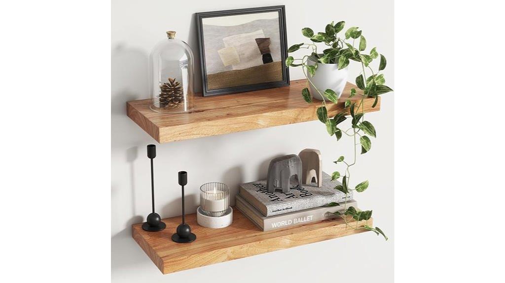rustic elm floating shelves