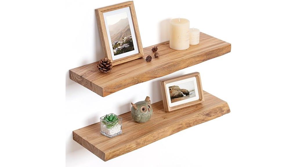 rustic elm wall shelves