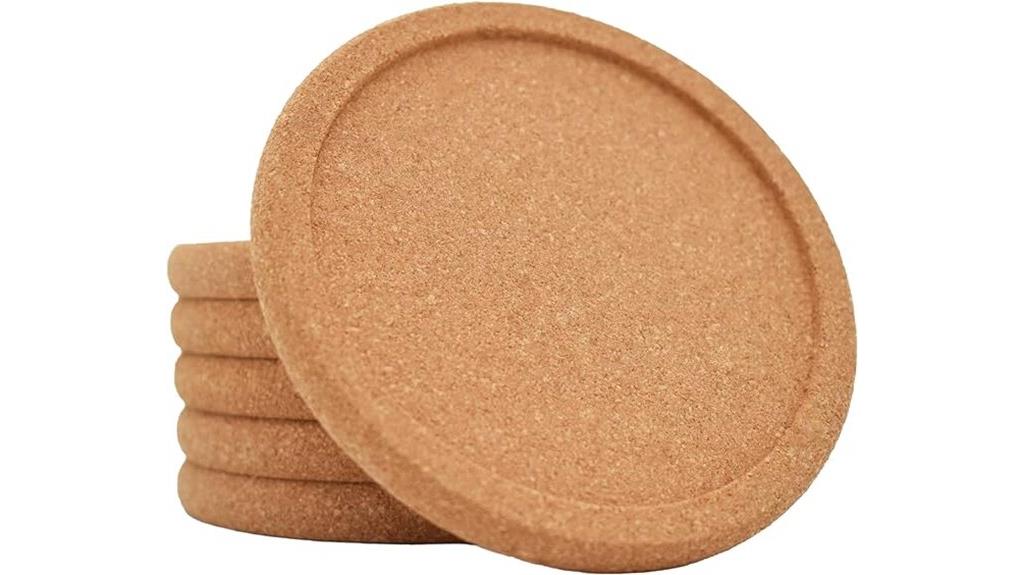 set of 6 cork coasters