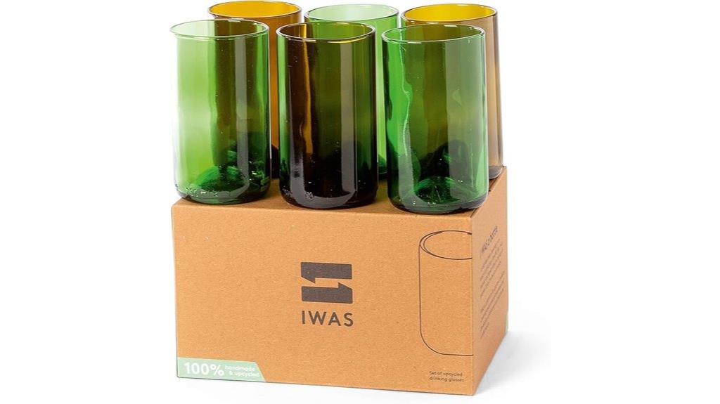 set of six tall glasses