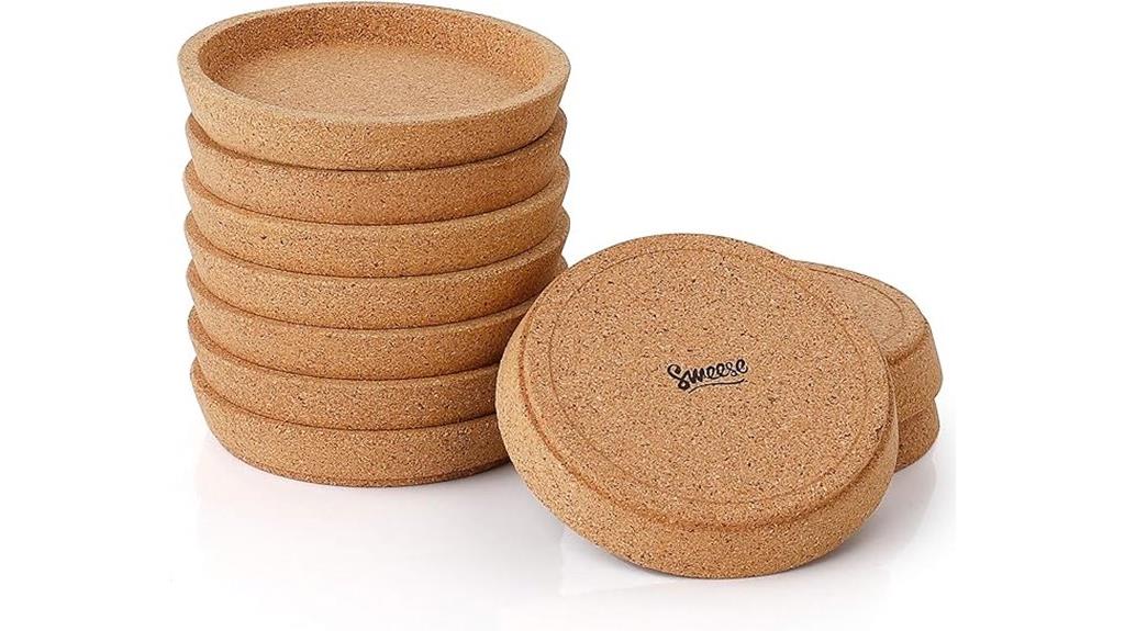 set of ten cork coasters