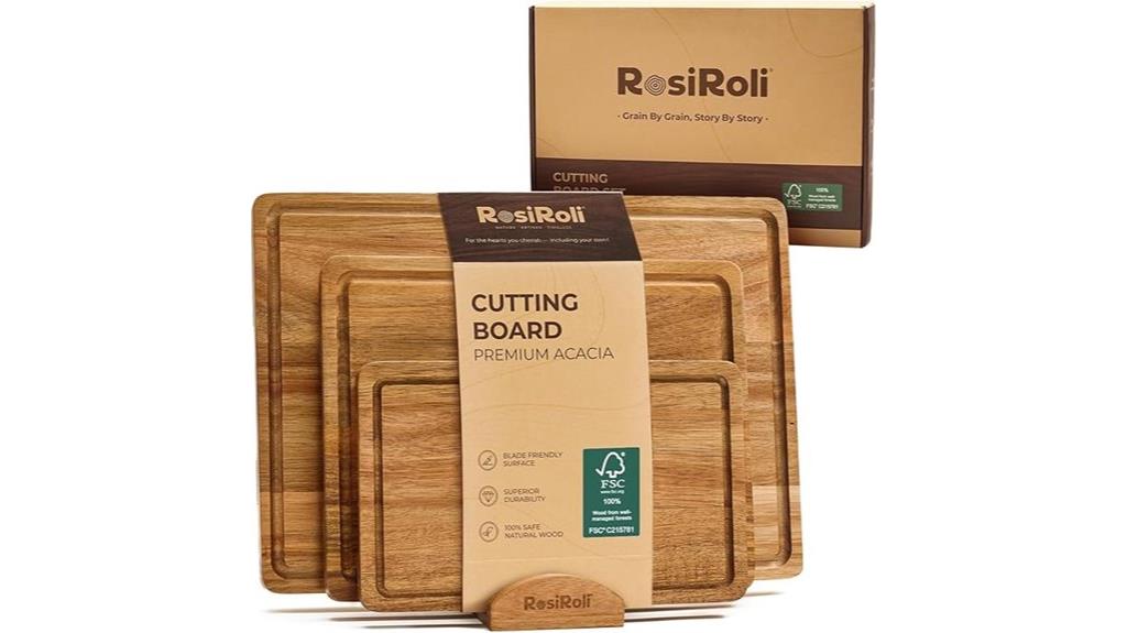 set of three acacia boards