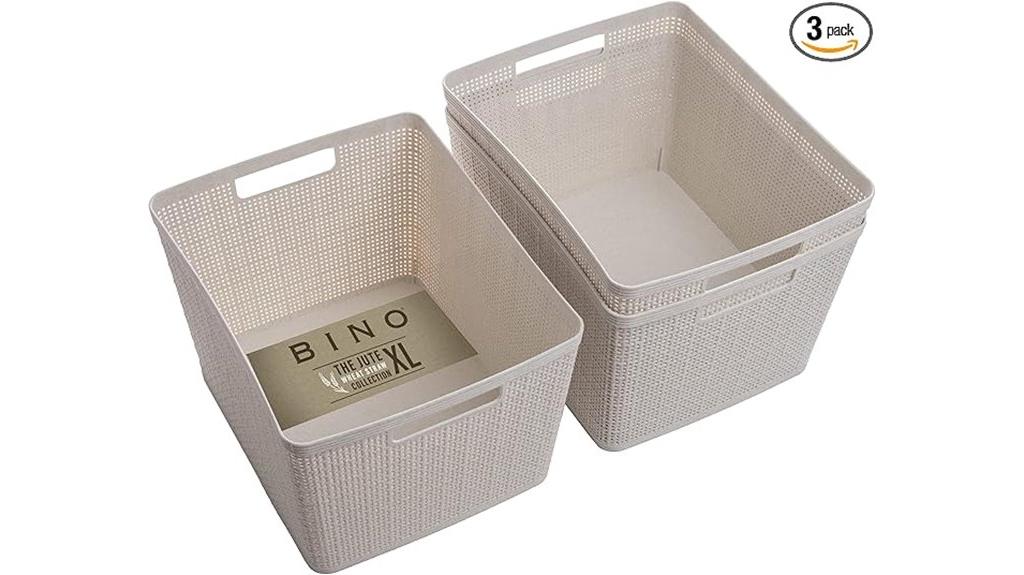 set of three natural baskets