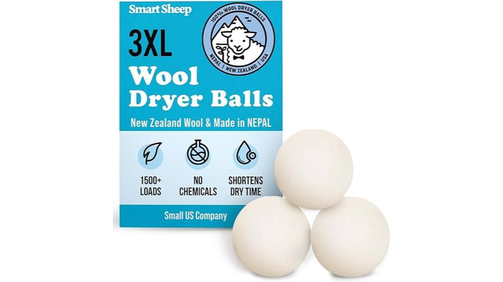 set of three wool dryer balls
