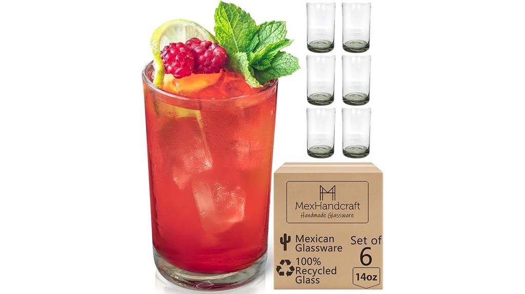 six 14 oz glasses