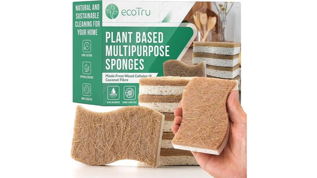 six pack compostable kitchen sponges