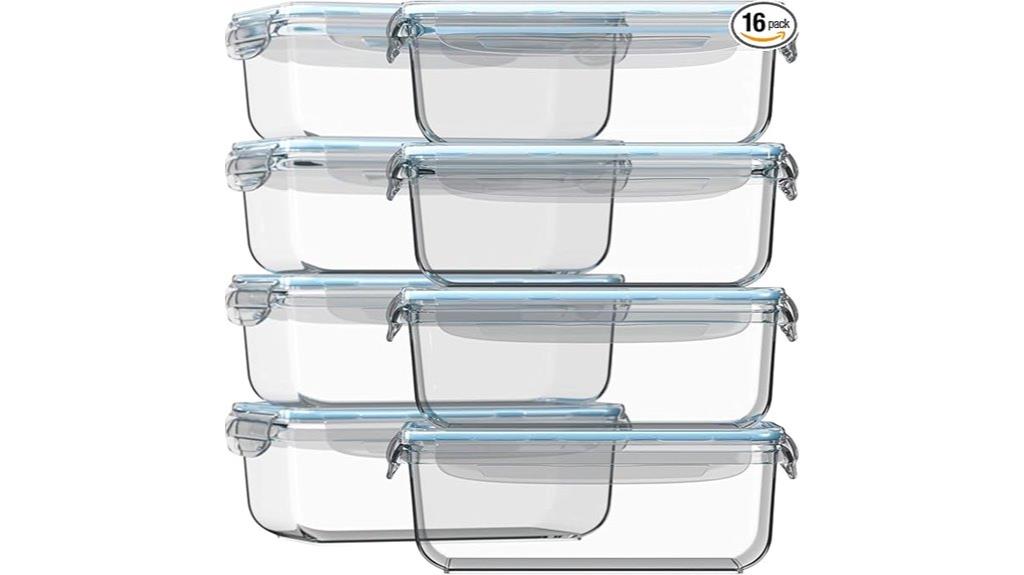 sixteen piece glass storage set