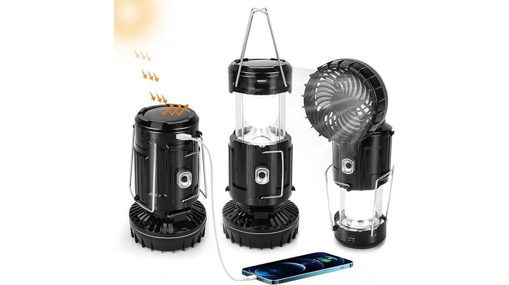 solar fan camping lantern