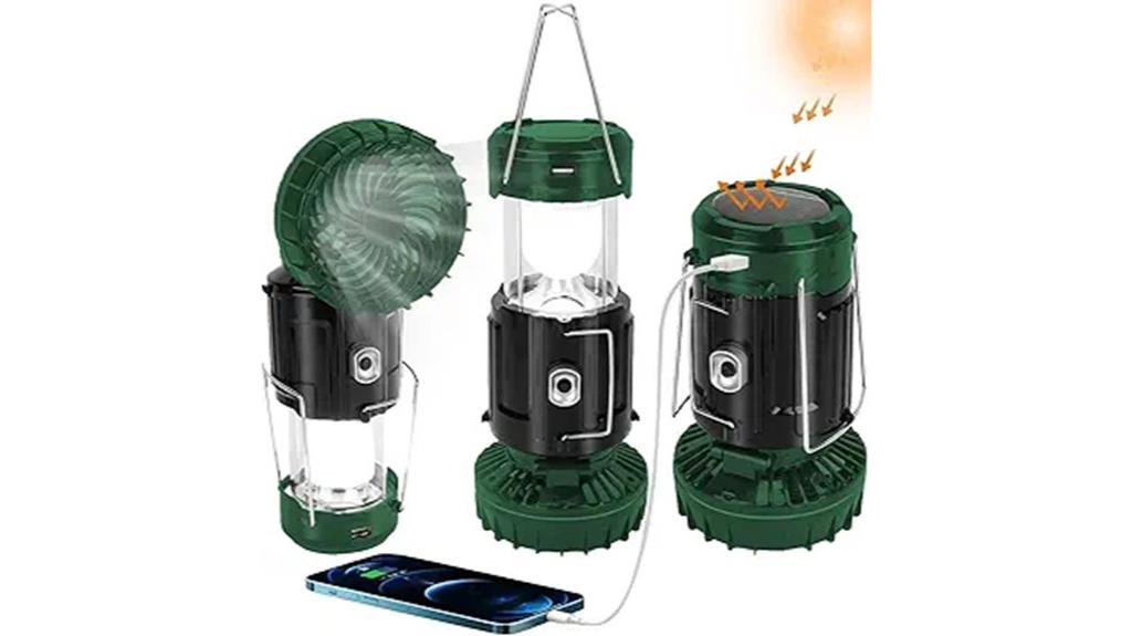 solar fan led lanterns