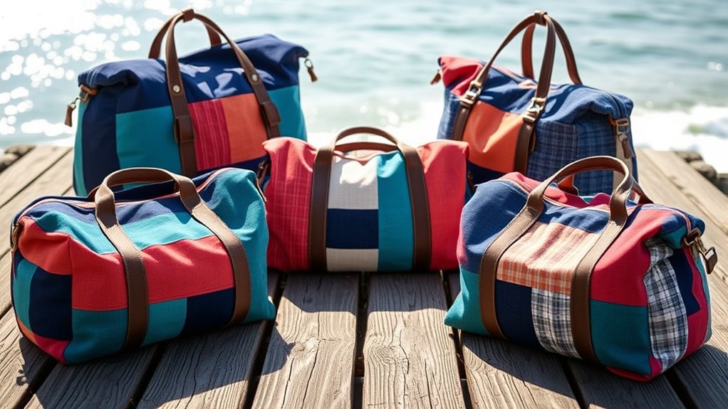 stylish upcycled sailcloth duffels