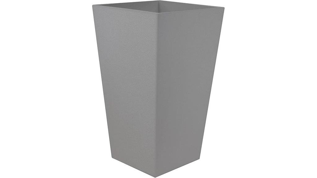 tall cement gray planter