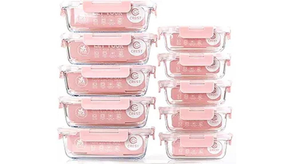 ten pack glass meal containers