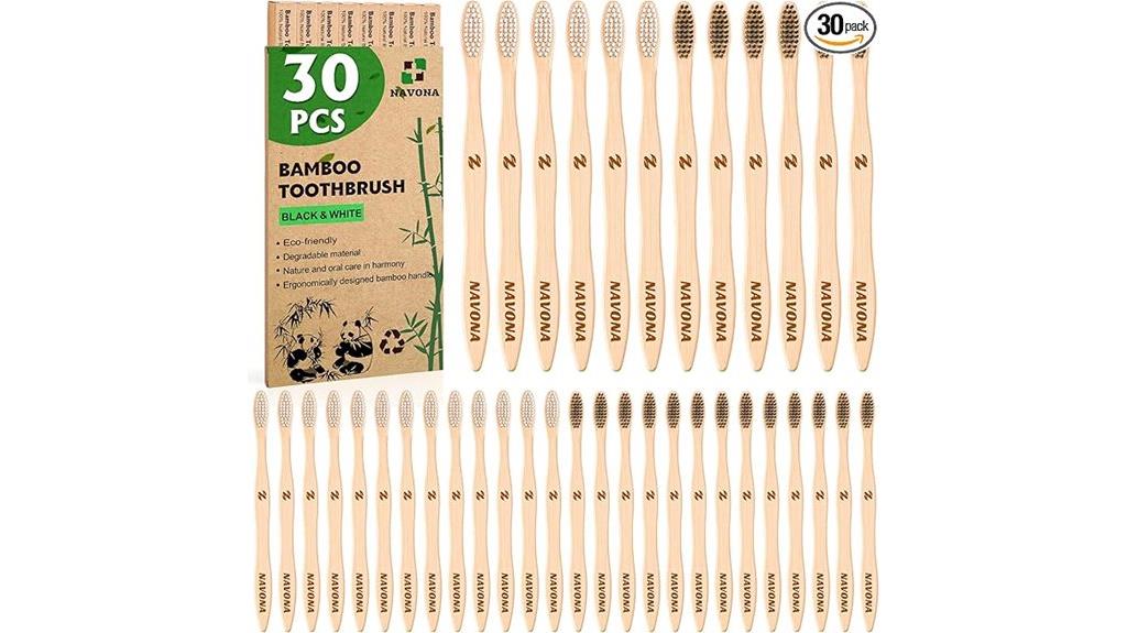 thirty bamboo toothbrushes pack