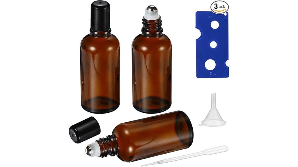 three 50ml roller bottles