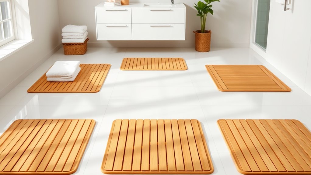 top non slip bamboo bath mats