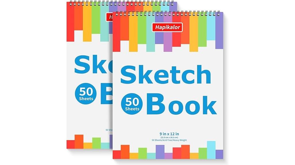 two 9x12 spiral sketchbooks
