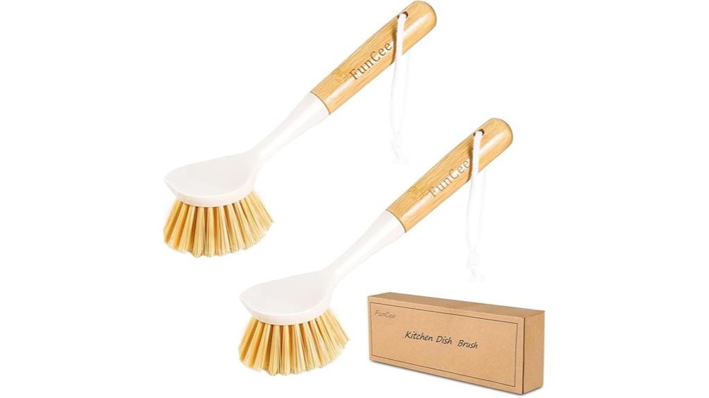 two bamboo handle brushes