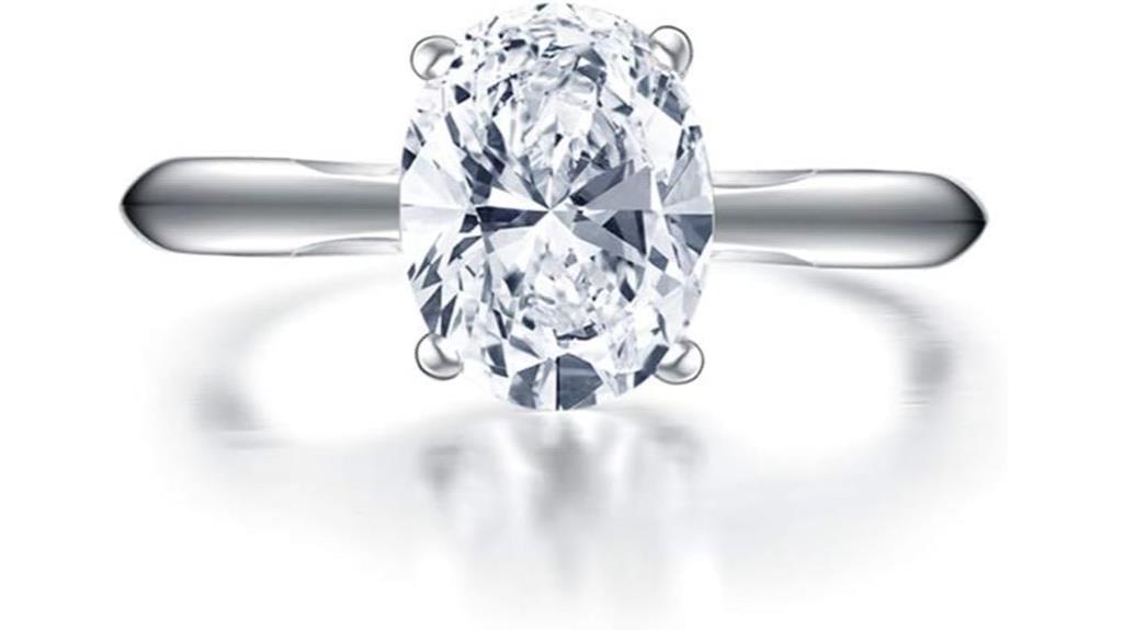 two carat silver ring