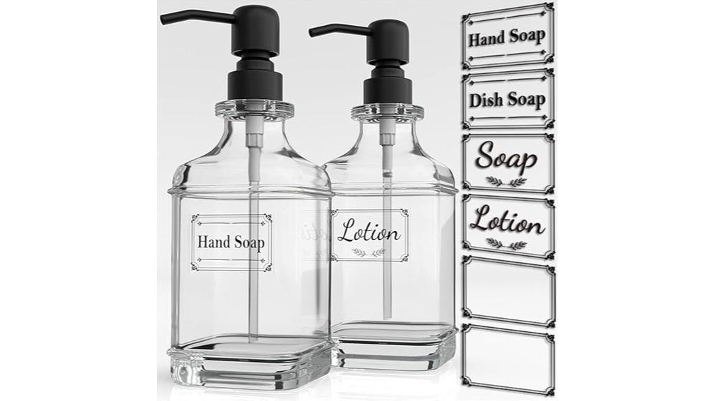 two pack stainless soap dispensers