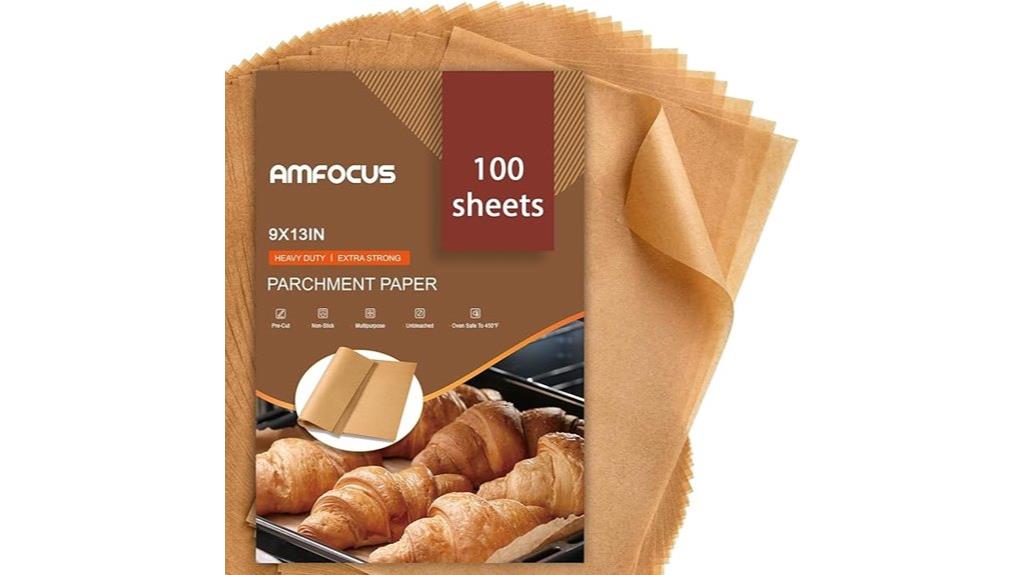 unbleached baking parchment sheets