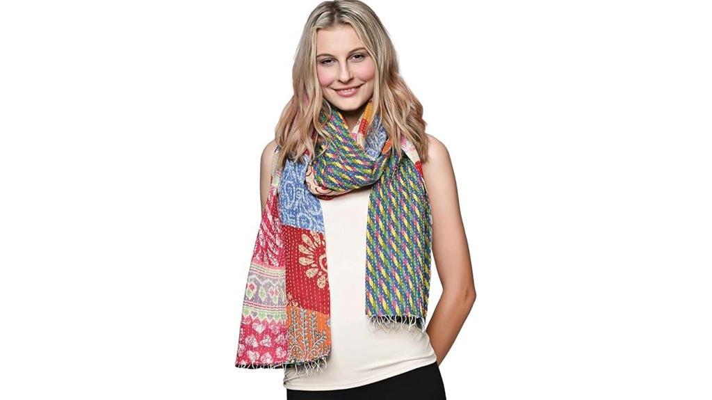 vintage cotton patchwork scarf