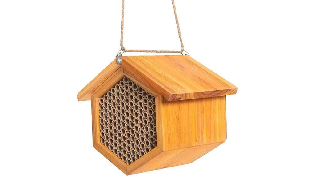 wax coated wooden bee hotel